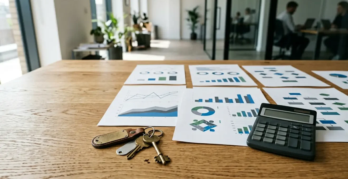 Analyse comparative de documents d'évaluation automobile avec calculatrice et clés de voiture