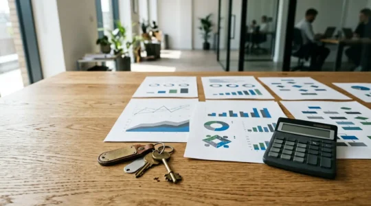 Analyse comparative de documents d'évaluation automobile avec calculatrice et clés de voiture