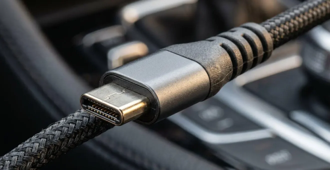 Gros plan sur connecteur de câble certifié MFi pour automobile