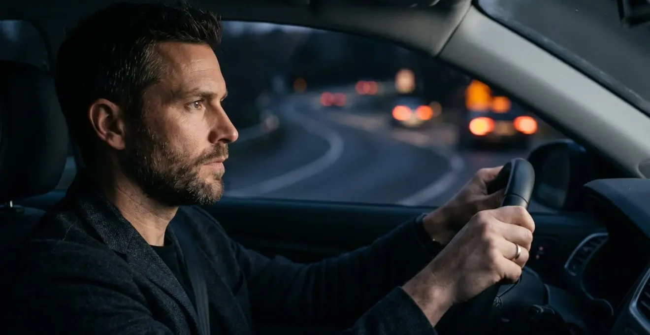 Conducteur utilisant la commande vocale pour signaler un danger sur la route